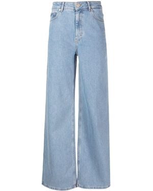 Gestuz Mid-Rise Wide-Leg Jeans - Blue