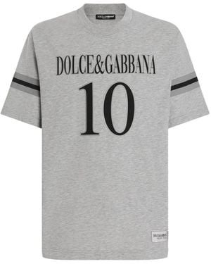 Dolce & Gabbana T-Shirt Met Logoprint - Grijs