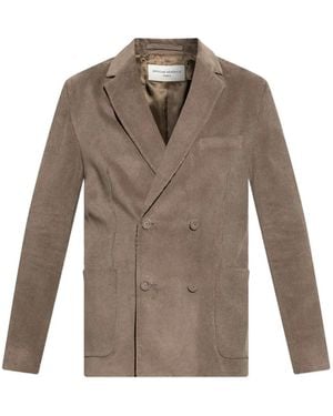 Officine Generale Leon Double-Breasted Corduroy Blazer - Brown