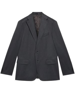 Brooks Brothers Virgin Wool Single-Breasted Blazer - Grey