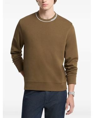 Michael Kors Logo-Trim Crew-Neck Sweater - Brown