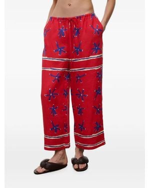 STAUD Mateo Cropped Pants - Red
