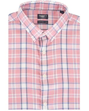 Faherty Movement Geruit Overhemd - Roze