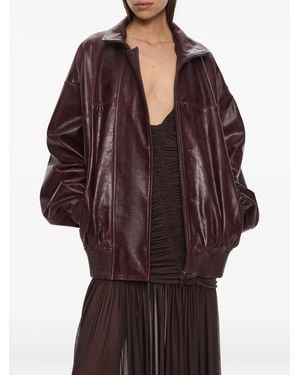 Christopher Esber Devon Leather Bomber Jacket - Red