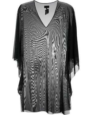 Fisico Sheer V-Neck Tunic - Gray