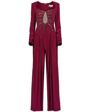 ARAFTU Embellished Cutout Jumpsuit - Red