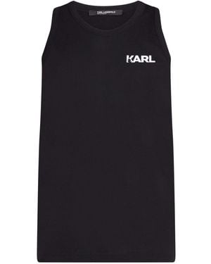 Karl Lagerfeld Logo Beach Tank Top - Black