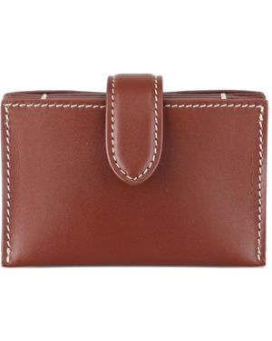The Row Leather Multi-Card Case - Red
