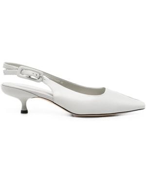 SERGIO MORETTI FIRENZE Pointed-Toe Slingback Pumps - White
