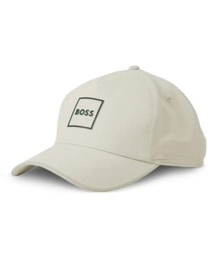 BOSS Pyer Logo-Detail Adjustable-Strap Baseball Cap - White