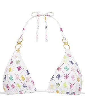 Guess Top De Bikini Con Logo Estampado - Blanco