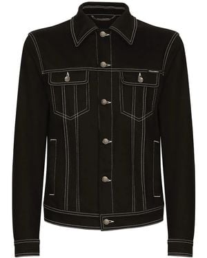 Dolce & Gabbana コントラストステッチ デニムジャケット - ブラック