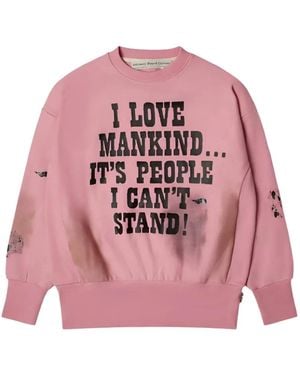 Advisory Board Crystals I Love Mankind But. Sweatshirt - Pink