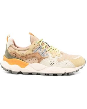 Flower Mountain Perforated Panelled Trainers - White