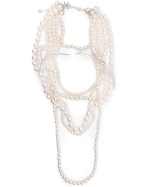 YVMIN Ribbon-Detailed Necklace - White