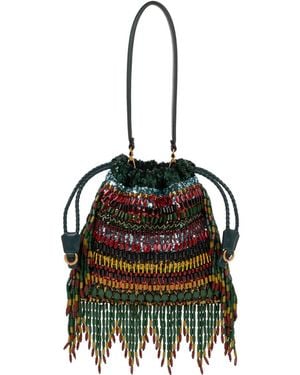 Etro Borsa Kalispera Piccola Con Paillettes E Perline - Nero