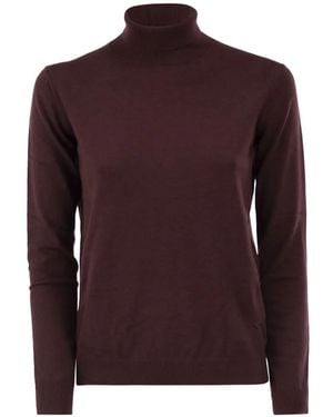 Weekend by Maxmara Pull À Col Roulé En Maille Point Satin - Violet
