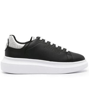 Just Cavalli Glitter Lace-Up Sneakers - Black