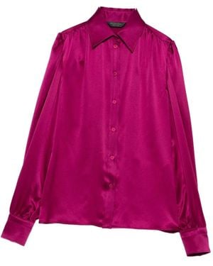 Balenciaga Long-Sleeved Silk Shirt - Pink