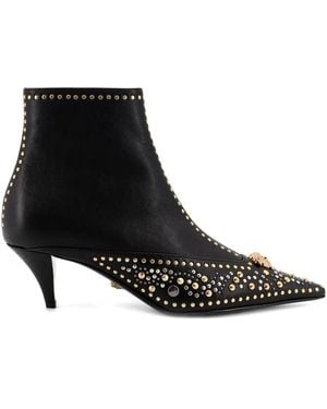 Versace Studded La Medusa Anke Boots - Black