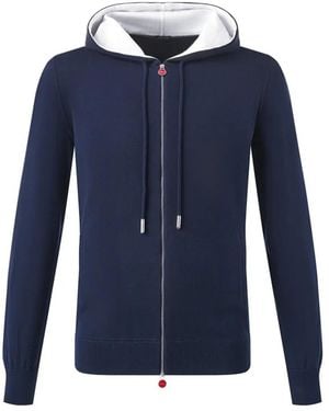 Kiton Sudadera Con Capucha Y Cremallera - Azul