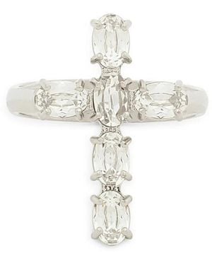 Dolce & Gabbana Dna Crystal Cross Ring - White