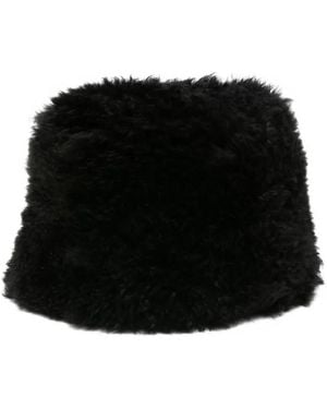 Simonetta Ravizza Shearling Bucket Hat - Black