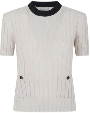 Barrie Ribbed Top - White