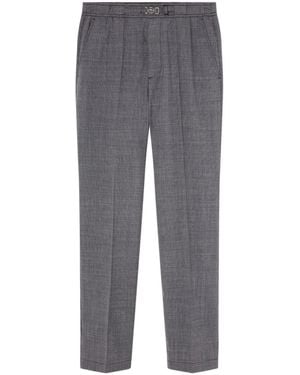 Versace Medusa-plaque Tapered Trousers - Grey