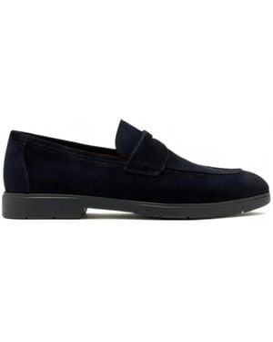 Magnanni Suede Penny Loafers - Black