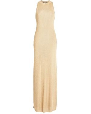 SER.O.YA Metallic-Knit Maxi Dress - Natural