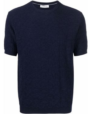 Manuel Ritz Floral-Print Cotton T-Shirt - Blue