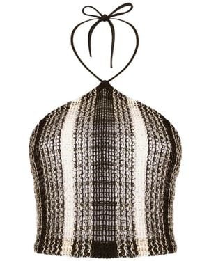 Missoni Striped-Pattern Halterneck Top - White