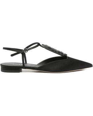 Lella Baldi Embellished Flat Court Shoes - Black