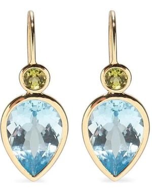 Lizzie Fortunato 14kt Hera Gelbgoldohrringe mit blauem Topas