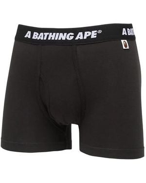A Bathing Ape Boxer À Taille À Logo - Noir