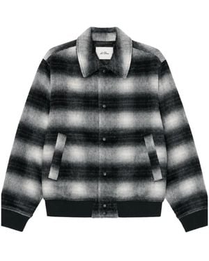 Les Deux Shadowcheck Varsity Jacket - Black