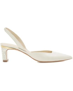 freya rose Delphine Pointed-Toe Heeled Pumps - White