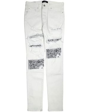 Amiri Bandana-Patch Jeans - White