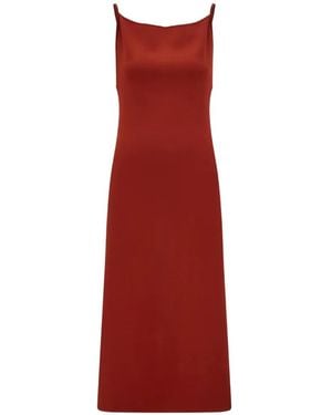 Ferragamo Knitted Slip Dress - Red