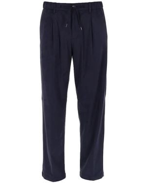 Herno Drawstring Pleated Pants - Blue