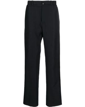 Lanvin Monogram Cotton Straight Trousers - Blue