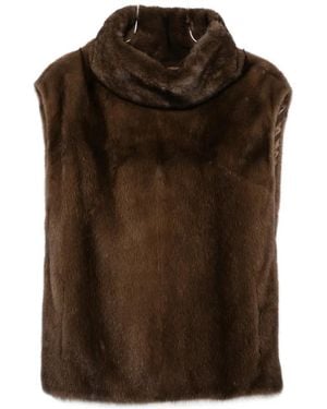 Liska Funnel-Neck Sleeveless Gilet - Braun