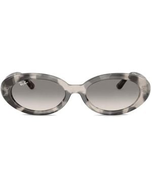 Ray-Ban Mottled Oval-Frame Sunglasses - Grey