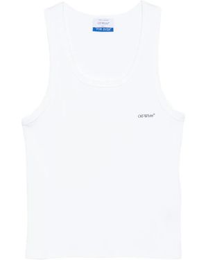 Off-White c/o Virgil Abloh Débardeur Côtelé À Encolure Arrondie - Blanc