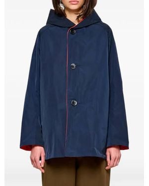 OOF WEAR Reversible Hooded Button Jacket - Blue