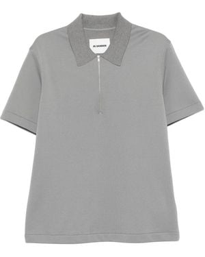 Jil Sander Half-Zip Polo Shirt - Grey