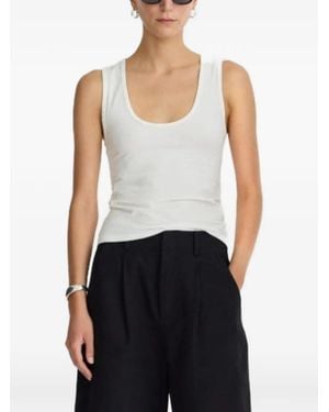 Apiece Apart Ribbed Scoop-Neck Tank Top - White