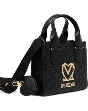 Love Moschino Quilted Logo Tote Bag - Black