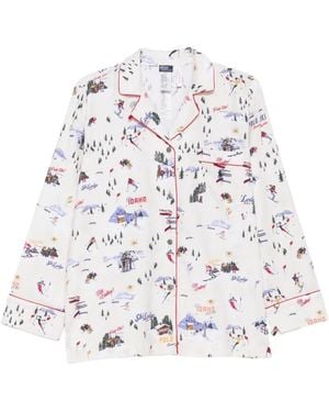 Polo Ralph Lauren Ski-Print Flannel Pyjamas - White